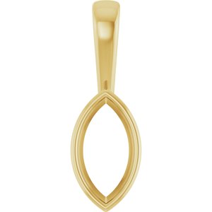 14K Yellow Gold 10.5x5.5 mm Marquise Charm/Pendant Mounting – image 2