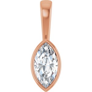 18K Rose Gold 10.5x5.5 mm Marquise Charm/Pendant Mounting