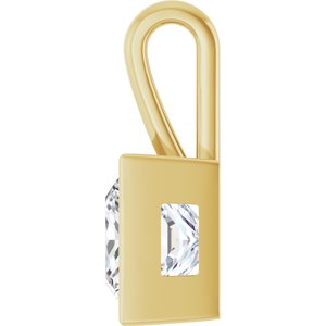 10K Yellow Gold 10x10 mm Square Charm/Pendant Mounting – image 5