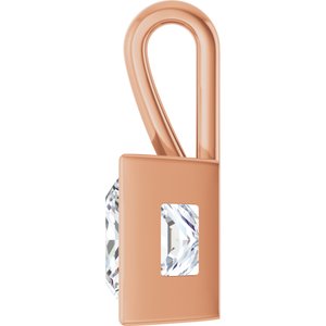 10K Rose Gold 10x10 mm Square Charm/Pendant Mounting – image 5