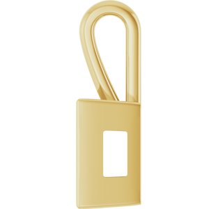 10K Yellow Gold 10x10 mm Square Charm/Pendant Mounting – image 6