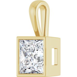 10K Yellow Gold 10x10 mm Square Charm/Pendant Mounting – image 3