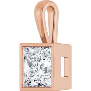 10K Rose Gold 10x10 mm Square Charm/Pendant Mounting – image 3