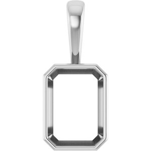 Platinum 14x10 mm Emerald Charm/Pendant Mounting – image 2