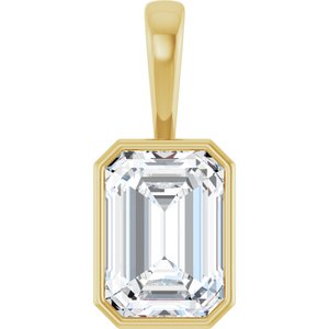 14K Yellow Gold 14x10 mm Emerald Charm/Pendant Mounting
