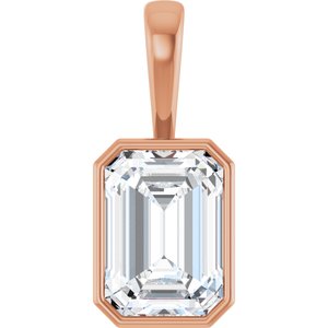 14K Rose Gold 14x10 mm Emerald Charm/Pendant Mounting