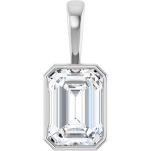 Platinum 14x10 mm Emerald Charm/Pendant Mounting