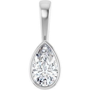 14K X1 White Gold 10x6 mm Pear Charm/Pendant Mounting
