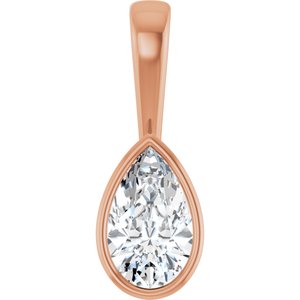 18K Rose Gold 10x6 mm Pear Charm/Pendant Mounting