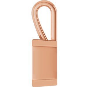 14K Rose Gold 8.5x6.5 mm Emerald Charm/Pendant Mounting – image 6