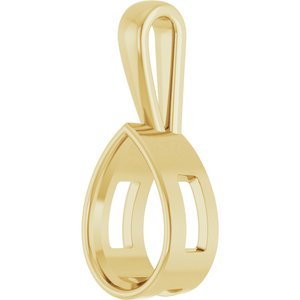 10K Yellow Gold 15x10 mm Pear Charm/Pendant Mounting – image 4