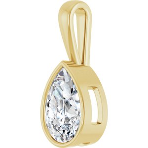 18K Yellow Gold 15x10 mm Pear Charm/Pendant Mounting – image 3