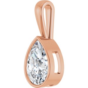 10K Rose Gold 15x10 mm Pear Charm/Pendant Mounting – image 3
