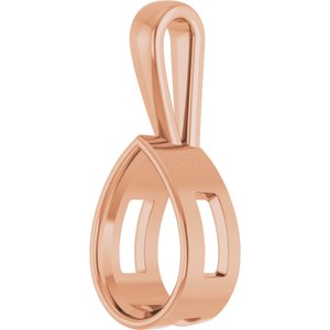18K Rose Gold 15x10 mm Pear Charm/Pendant Mounting – image 4