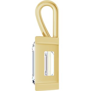 14K Yellow Gold 16x12 mm Emerald Charm/Pendant Mounting – image 5