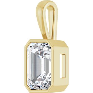 10K Yellow Gold 14x10 mm Emerald Charm/Pendant Mounting – image 3