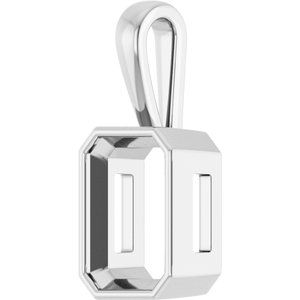 14K White Gold 14x10 mm Emerald Charm/Pendant Mounting – image 4
