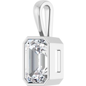 10K X1 White Gold 14x10 mm Emerald Charm/Pendant Mounting – image 3