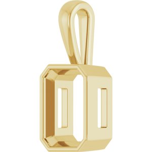 14K Yellow Gold 14x10 mm Emerald Charm/Pendant Mounting – image 4