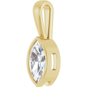 14K Yellow Gold 10.5x5.5 mm Marquise Charm/Pendant Mounting – image 3
