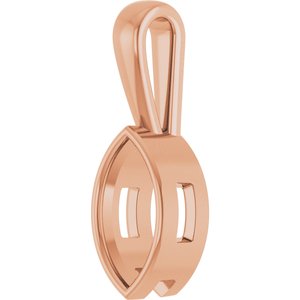 14K Rose Gold 10.5x5.5 mm Marquise Charm/Pendant Mounting – image 4
