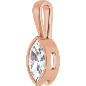 10K Rose Gold 10.5x5.5 mm Marquise Charm/Pendant Mounting – image 3