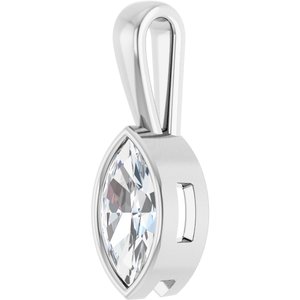 14K X1 White Gold 10.5x5.5 mm Marquise Charm/Pendant Mounting – image 3