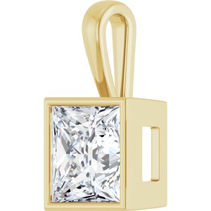 10K Yellow Gold 12x12 mm Square Charm/Pendant Mounting – image 3
