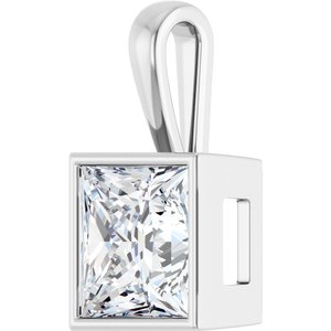 Platinum 12x12 mm Square Charm/Pendant Mounting – image 3