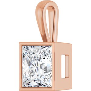 10K Rose Gold 12x12 mm Square Charm/Pendant Mounting – image 3