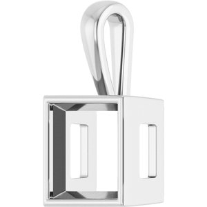 Continuum Sterling Silver 12x12 mm Square Charm/Pendant Mounting – image 4