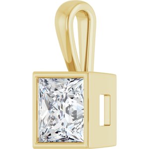 10K Yellow Gold 9x9 mm Square Charm/Pendant Mounting – image 3