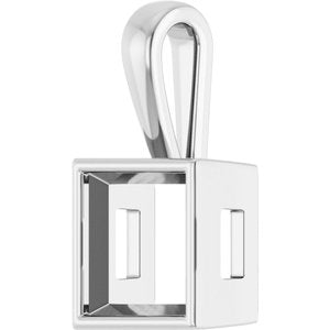 Continuum Sterling Silver 9x9 mm Square Charm/Pendant Mounting – image 4