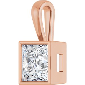 14K Rose Gold 9x9 mm Square Charm/Pendant Mounting – image 3