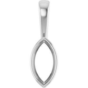 Sterling Silver 11x5.5 mm Marquise Charm/Pendant Mounting – image 2