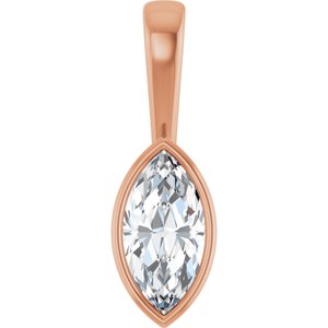 10K Rose Gold 11x5.5 mm Marquise Charm/Pendant Mounting