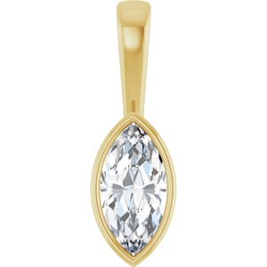 10K Yellow Gold 11x5.5 mm Marquise Charm/Pendant Mounting