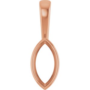 18K Rose Gold 11x5.5 mm Marquise Charm/Pendant Mounting – image 2