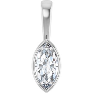 14K X1 White Gold 11x5.5 mm Marquise Charm/Pendant Mounting