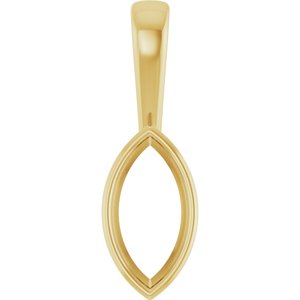 10K Yellow Gold 11x5.5 mm Marquise Charm/Pendant Mounting – image 2