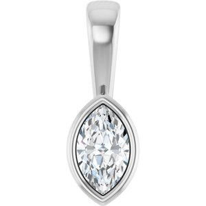 18K X1 White Gold 6x3.5 mm Marquise Charm/Pendant Mounting