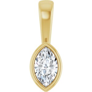 10K Yellow Gold 6x3.5 mm Marquise Charm/Pendant Mounting