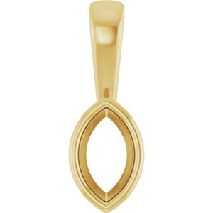10K Yellow Gold 6x3.5 mm Marquise Charm/Pendant Mounting – image 2