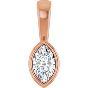 10K Rose Gold 6x3.5 mm Marquise Charm/Pendant Mounting