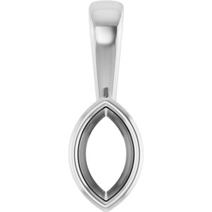 14K X1 White Gold 6x3.5 mm Marquise Charm/Pendant Mounting – image 2