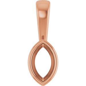 10K Rose Gold 6x3.5 mm Marquise Charm/Pendant Mounting – image 2