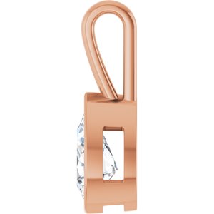 18K Rose Gold 11.5x7 mm Pear Charm/Pendant Mounting – image 5