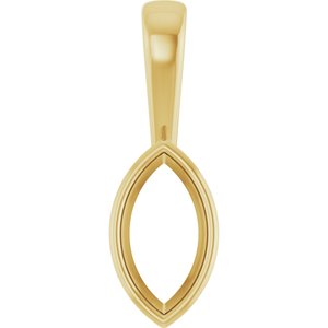14K Yellow Gold 9.5x5 mm Marquise Charm/Pendant Mounting – image 2