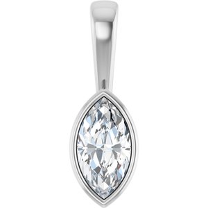 14K X1 White Gold 9.5x5 mm Marquise Charm/Pendant Mounting