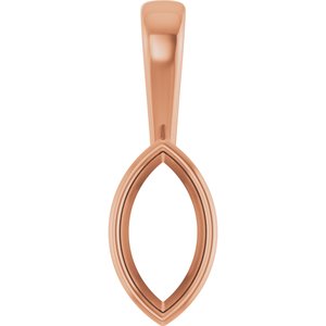 14K Rose Gold 9.5x5 mm Marquise Charm/Pendant Mounting – image 2